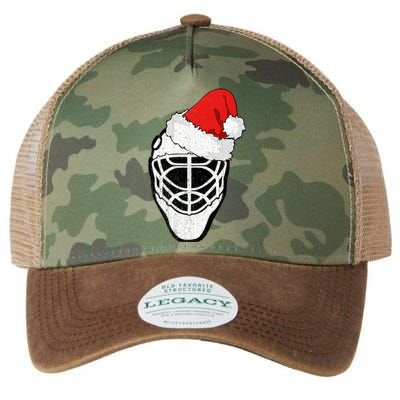 Ice Hockey Christmas Funny Goalie Santa Hat Hockey Fan Gift Legacy Tie Dye Trucker Hat