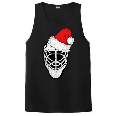 Ice Hockey Christmas Funny Goalie Santa Hat Hockey Fan Gift PosiCharge Competitor Tank