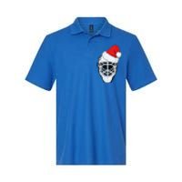 Ice Hockey Christmas Funny Goalie Santa Hat Hockey Fan Gift Softstyle Adult Sport Polo