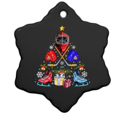 Ice Hockey Christmas Tree Ornats Funny Xmas Meaningful Gift Ceramic Star Ornament