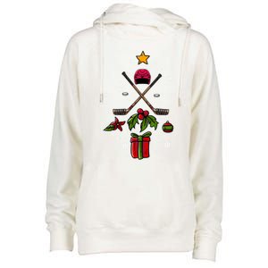 Ice Hockey Christmas Tree Ice Hockey Player Gift Ice Hockey Gift Womens Funnel Neck Pullover Hood