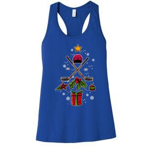 Ice Hockey Christmas Tree Ice Hockey Player Gift Ice Hockey Gift Women's Racerback Tank