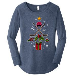 Ice Hockey Christmas Tree Ice Hockey Player Gift Ice Hockey Gift Women's Perfect Tri Tunic Long Sleeve Shirt