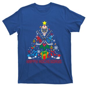 Ice Hockey Christmas Tree Funny Ugly Xmas Gift Funny Gift T-Shirt