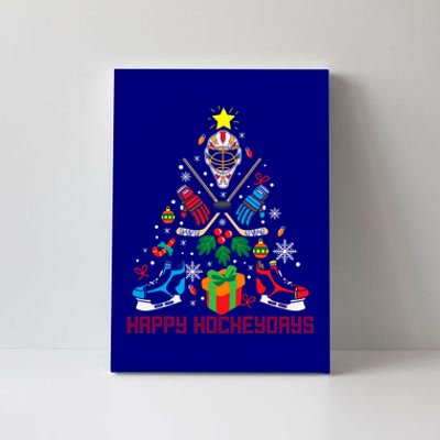 Ice Hockey Christmas Tree Funny Ugly Xmas Gift Funny Gift Canvas