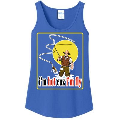 I'm Hot Cuz I'm Fly Fly Fishing Funny Ladies Essential Tank