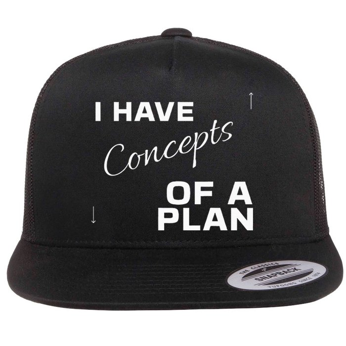 I Have Concepts Of A Plan Debate 2024 Harris V Trump Flat Bill Trucker Hat