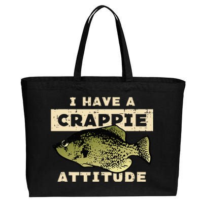 I Have Crappie Attitude Fishing Funny Fish Cotton Canvas Jumbo Tote