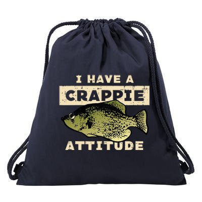 I Have Crappie Attitude Fishing Funny Fish Drawstring Bag