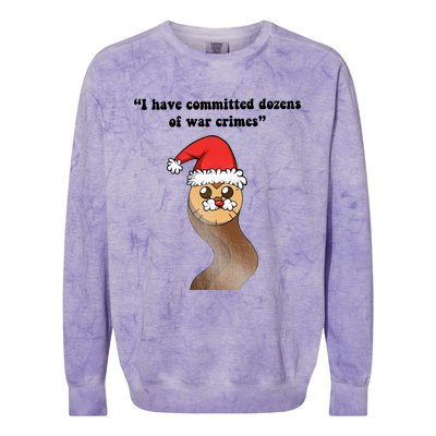 I Have Committed Dozen Of War Crimes Christmas Hooty The Owl Colorblast Crewneck Sweatshirt