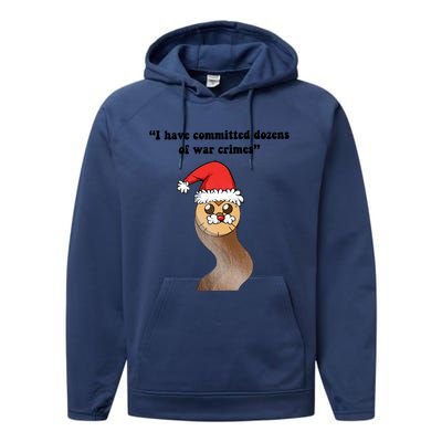 I Have Committed Dozen Of War Crimes Christmas Hooty The Owl Performance Fleece Hoodie