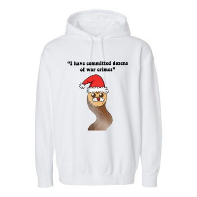 I Have Committed Dozen Of War Crimes Christmas Hooty The Owl Garment-Dyed Fleece Hoodie