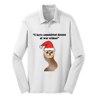 I Have Committed Dozen Of War Crimes Christmas Hooty The Owl Silk Touch Performance Long Sleeve Polo