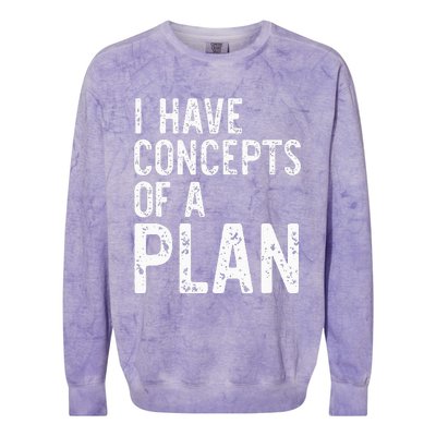 I Have Concepts Of A Plan Political 2024 Colorblast Crewneck Sweatshirt