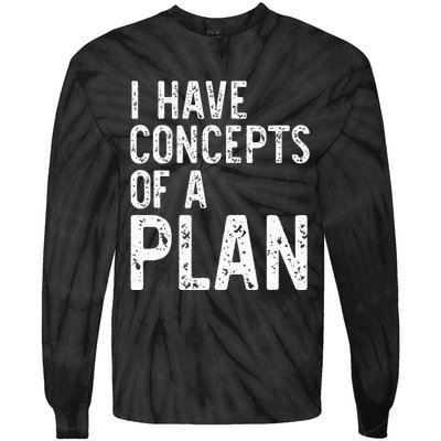 I Have Concepts Of A Plan Political 2024 Tie-Dye Long Sleeve Shirt