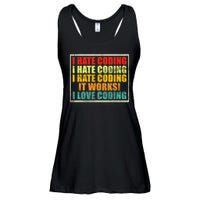 I Hate Coding It Works I Love Coding Funny Programmer Ladies Essential Flowy Tank
