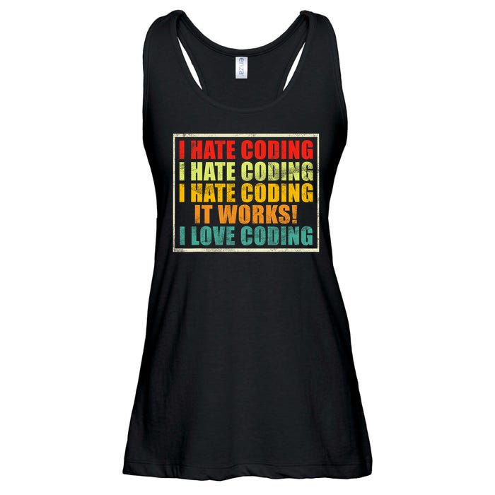 I Hate Coding It Works I Love Coding Funny Programmer Ladies Essential Flowy Tank