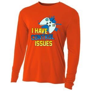 I Have Control Issues Gift Ongiftline Games Addictedness Gift Cooling Performance Long Sleeve Crew