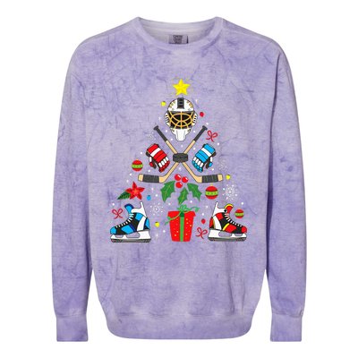 Ice Hockey Christmas Ornament Tree Funny Xmas Gift Colorblast Crewneck Sweatshirt