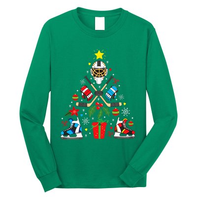 Ice Hockey Christmas Ornament Tree Funny Xmas Gift Long Sleeve Shirt