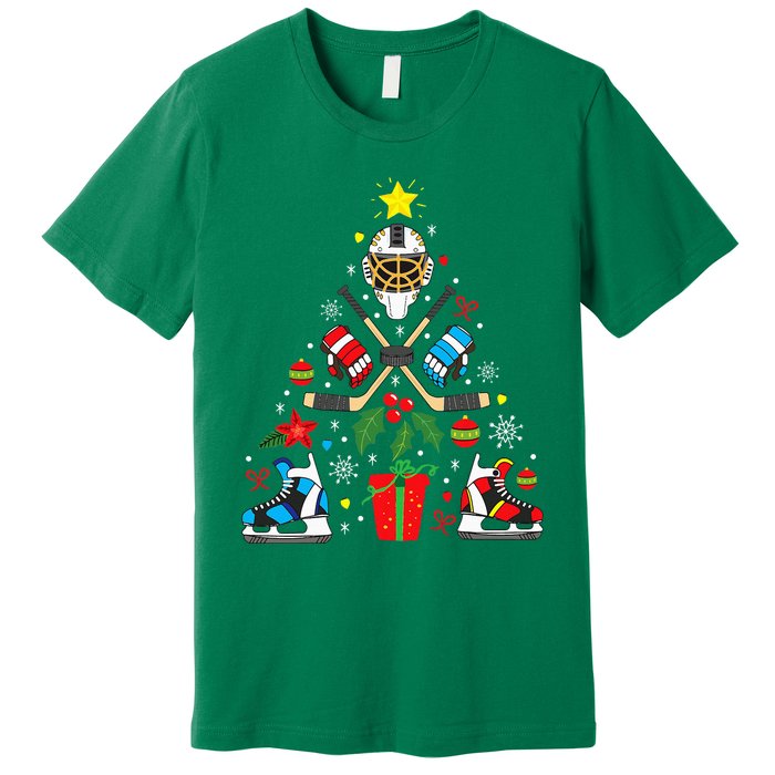 Ice Hockey Christmas Ornament Tree Funny Xmas Gift Premium T-Shirt