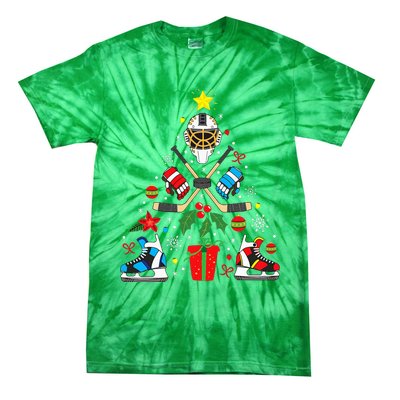 Ice Hockey Christmas Ornament Tree Funny Xmas Gift Tie-Dye T-Shirt