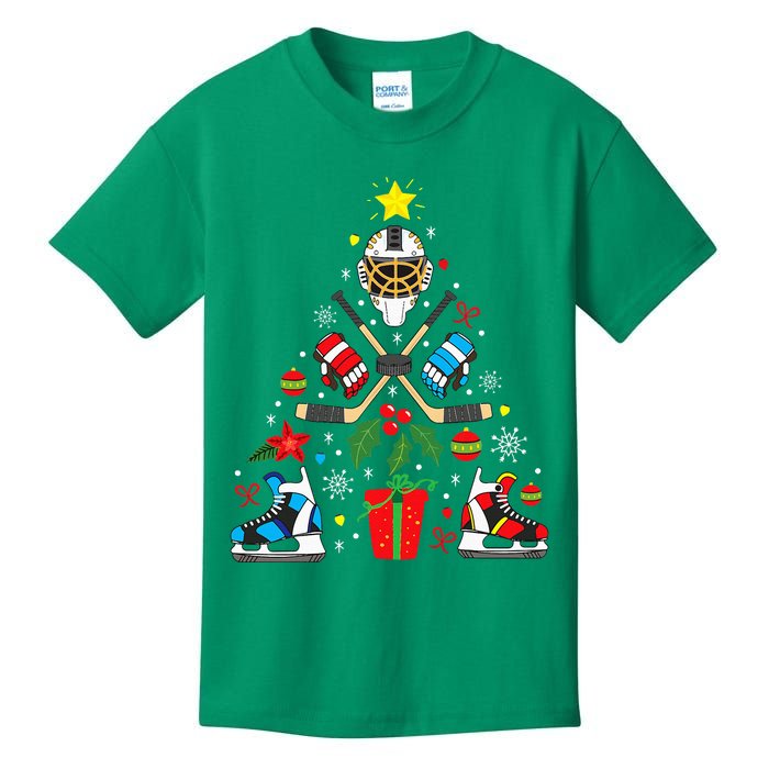 Ice Hockey Christmas Ornament Tree Funny Xmas Gift Kids T-Shirt