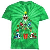 Ice Hockey Christmas Ornament Tree Funny Xmas Gift Kids Tie-Dye T-Shirt