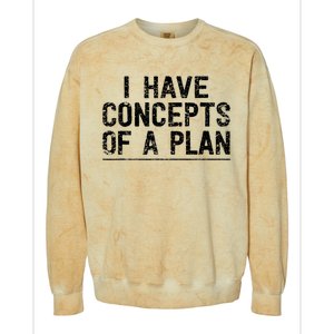 I Have Concepts Of A Plan Political 2024 Colorblast Crewneck Sweatshirt