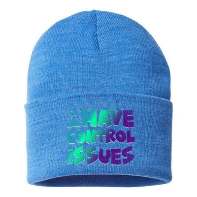 I Have Control Issues Funny Video Games Player Gift Gaming Great Gift Sustainable Knit Beanie