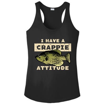 I Have Crappie Attitude Fishing Funny Fish Ladies PosiCharge Competitor Racerback Tank