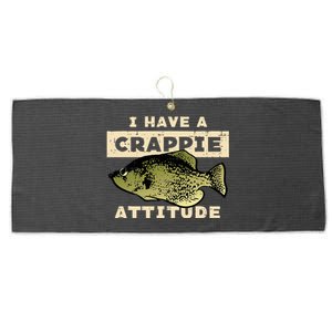 I Have Crappie Attitude Fishing Funny Fish Large Microfiber Waffle Golf Towel