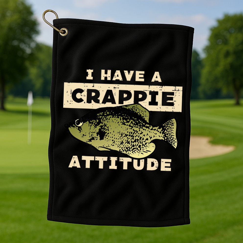I Have Crappie Attitude Fishing Funny Fish Golf Towel