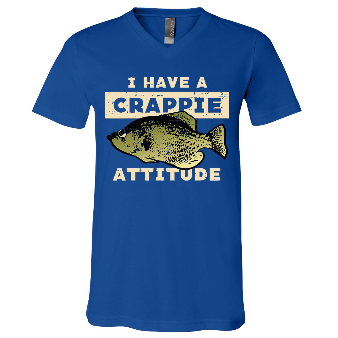 I Have Crappie Attitude Fishing Funny Fish V-Neck T-Shirt