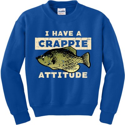 I Have Crappie Attitude Fishing Funny Fish Kids Sweatshirt