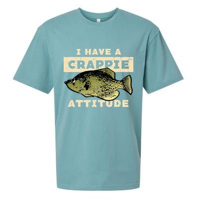 I Have Crappie Attitude Fishing Funny Fish Sueded Cloud Jersey T-Shirt