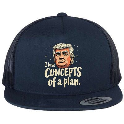 I Have Concepts Of A Plan Voting President Trump 2024 Flat Bill Trucker Hat