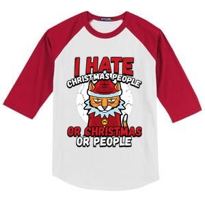 I Hate Christmas People Or Christmas Or People Kids Colorblock Raglan Jersey