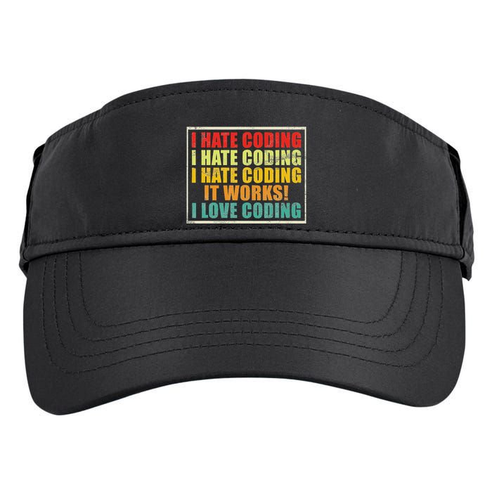 I Hate Coding It Works I Love Coding Funny Programmer Adult Drive Performance Visor