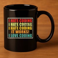 I Hate Coding It Works I Love Coding Funny Programmer 11oz C Handle Ceramic Mug