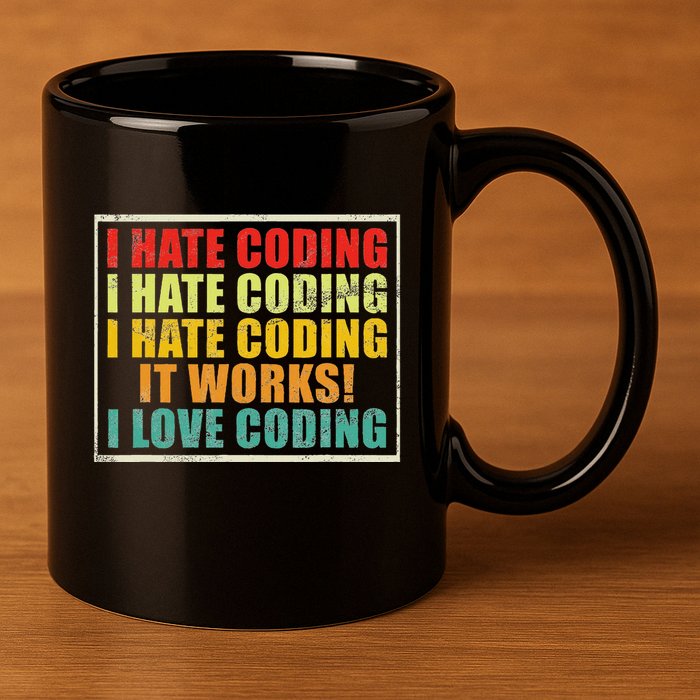I Hate Coding It Works I Love Coding Funny Programmer 11oz C Handle Ceramic Mug