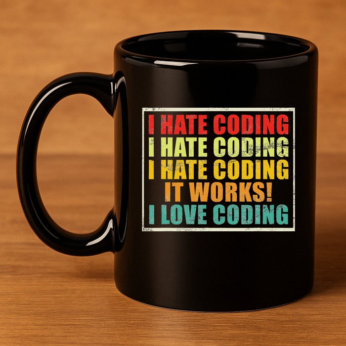 I Hate Coding It Works I Love Coding Funny Programmer 11oz C Handle Ceramic Mug
