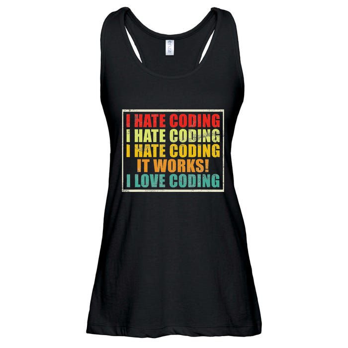 I Hate Coding It Works I Love Coding Funny Programmer Ladies Essential Flowy Tank