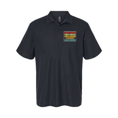 I Hate Coding It Works I Love Coding Funny Programmer Softstyle Adult Sport Polo