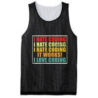I Hate Coding It Works I Love Coding Funny Programmer Mesh Reversible Basketball Jersey Tank