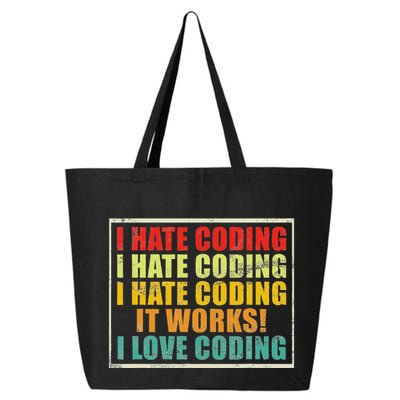 I Hate Coding It Works I Love Coding Funny Programmer 25L Jumbo Tote