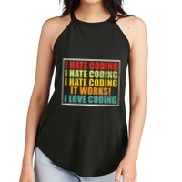 I Hate Coding It Works I Love Coding Funny Programmer Women's Perfect Tri Rocker Tank