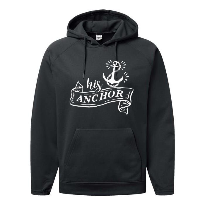 I’M Her Captain I’M His Anchor Sea Lover Matching Couple Performance Fleece Hoodie