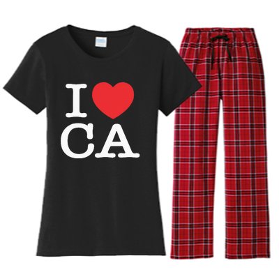 I Heart CA Love California Women's Flannel Pajama Set