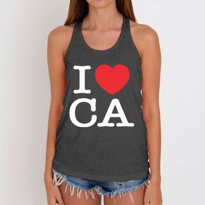 I Heart CA Love California Women's Knotted Racerback Tank